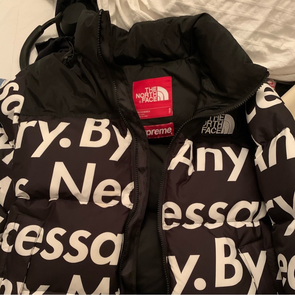 Supreme tnf by any means black puffer jacket